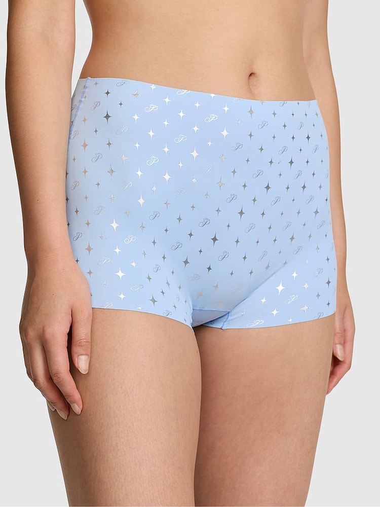 Victoria's Secret PINK Periwinkle Blue Foil Stars Short No Show Knickers - Image 1 of 3 Victoria's Secret PINK Periwinkle Blue Foil Stars Short No Show Knickers - Image 1 of 3