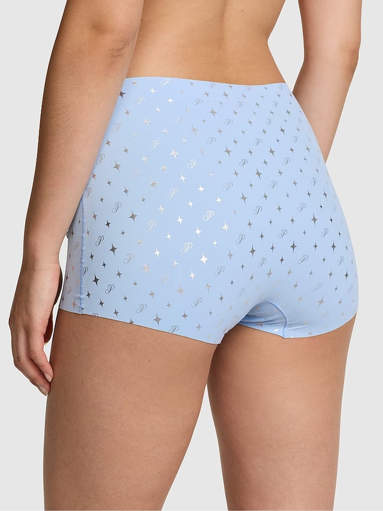 Victoria's Secret PINK Periwinkle Blue Foil Stars Short No Show Knickers - Image 2 of 3 Victoria's Secret PINK Periwinkle Blue Foil Stars Short No Show Knickers - Image 2 of 3