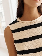 Neutral/Black Stripe Roll Edge Tank - Image 4 of 6
