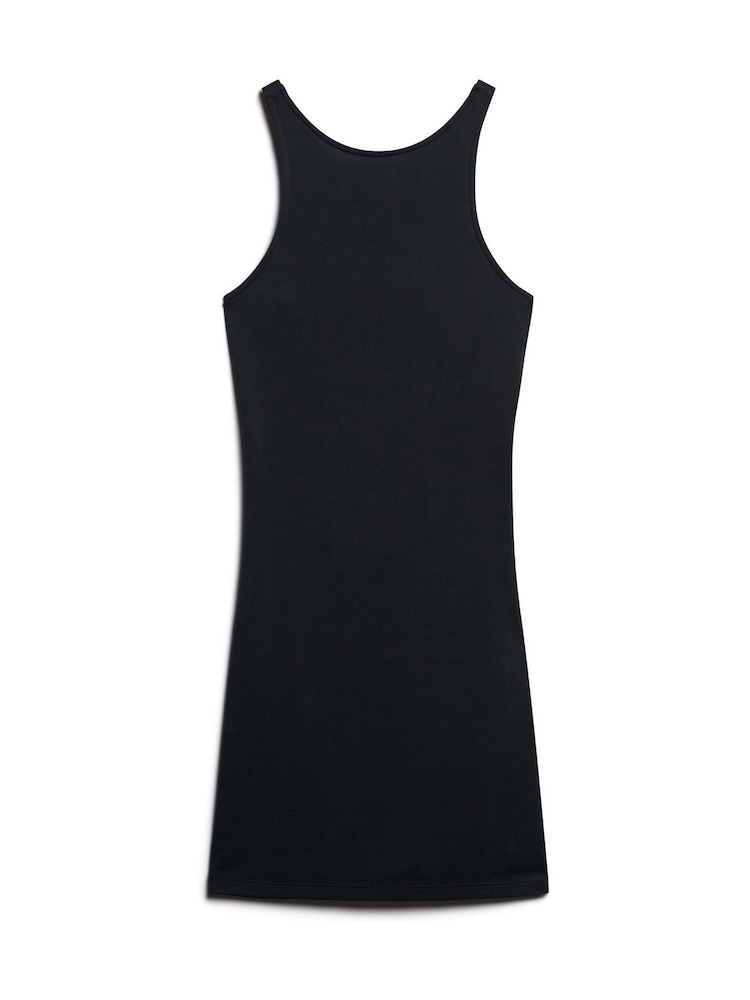 Negru - Rochie mini cu bretele încrucișate la spate Superdry Jerseu - Image 4 of 6
