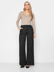 Long Tall Sally Black Tailored Wide Leg Trousers - Image 1 of 5