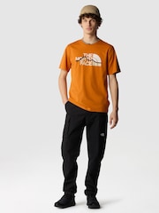 The North Face Orange Mens Mountain Line Short Sleeve 100% Cotton T-Shirt - Image 3 of 3