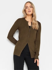 Long Tall Sally Brown Crew Neck Cardigan - Image 1 of 7