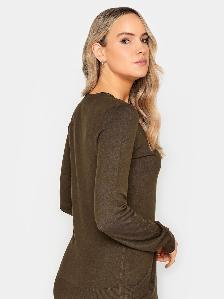 Long Tall Sally Brown Crew Neck Cardigan - Image 2 of 7