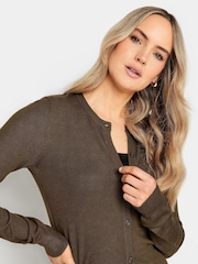 Long Tall Sally Brown Crew Neck Cardigan - Image 6 of 7