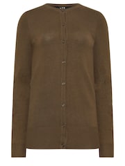 Long Tall Sally Brown Crew Neck Cardigan - Image 7 of 7