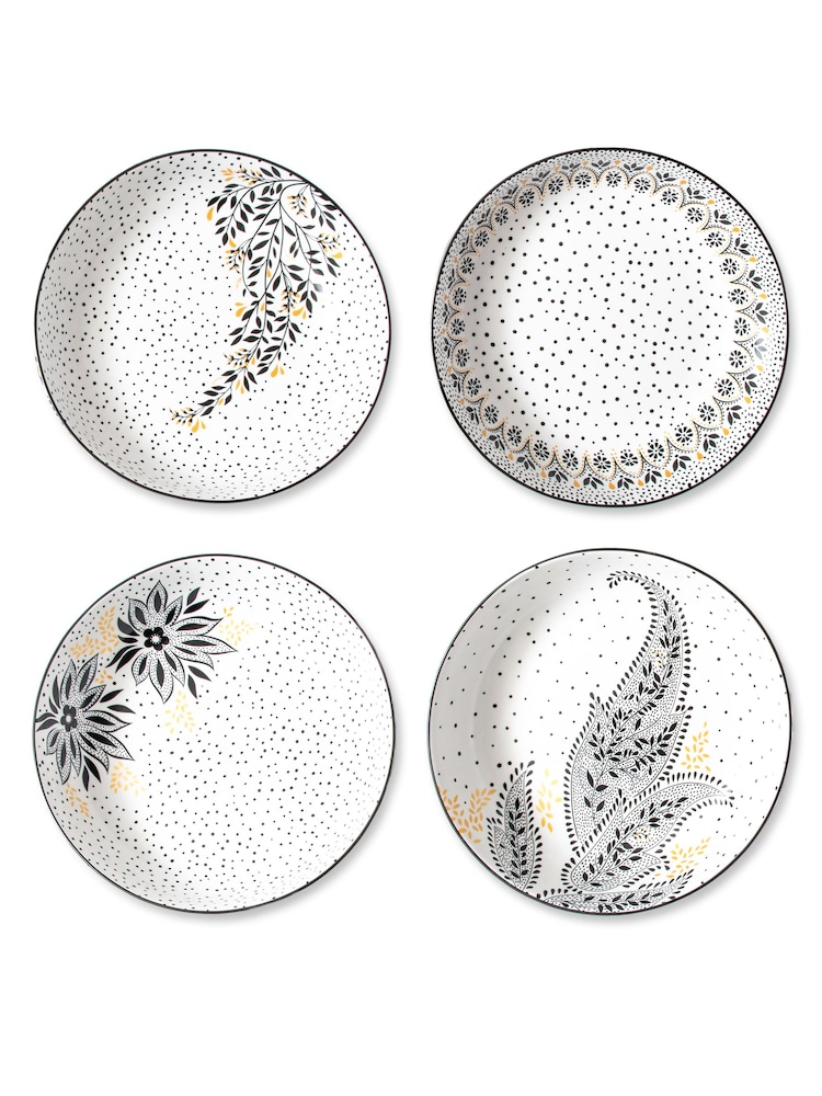 Sara Miller Artisanne Noir Set of 4 Low Bowls - Image 2 of 5
