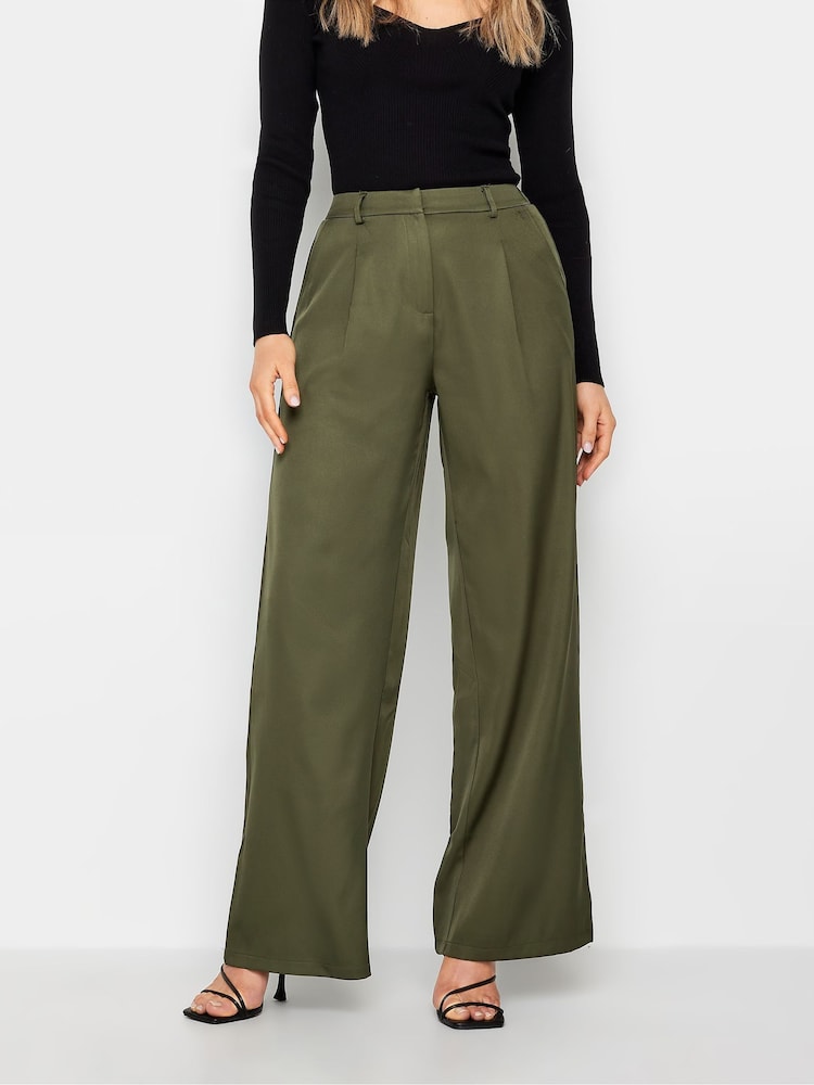 Long Tall Sally Green Tailored Wide Leg Trousers - Image 2 of 5