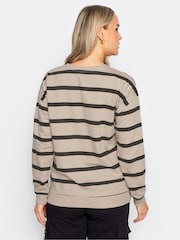 Long Tall Sally Black Crew Neck Stripe Sweatshirt - Image 2 of 4