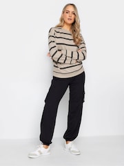 Long Tall Sally Black Crew Neck Stripe Sweatshirt - Image 3 of 4