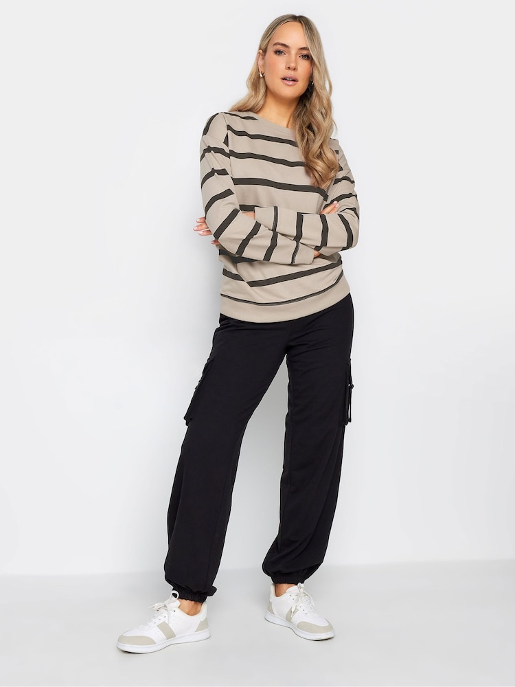Long Tall Sally Black Crew Neck Stripe Sweatshirt - Image 3 of 4