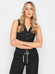 Long Tall Sally Black Button Up Waistcoat - Image 1 of 4