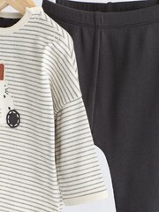 Monochrome Bunny Baby T-Shirt and Leggings 2 Piece Set (0mths-2yrs) - Image 3 of 8