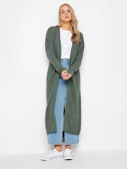 Long Tall Sally Green Longline Ribbed Cardigan - Image 1 of 4