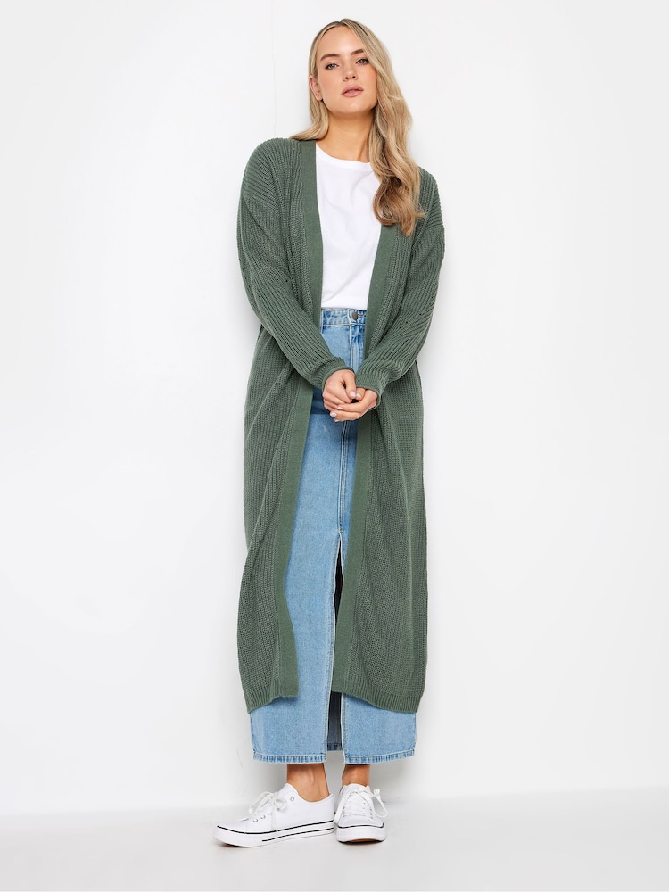 Long Tall Sally Green Longline Ribbed Cardigan - Image 1 of 4
