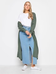 Long Tall Sally Green Longline Ribbed Cardigan - Image 3 of 4