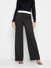 Long Tall Sally Black Contrast Trousers - Image 1 of 4
