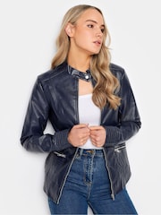 Long Tall Sally Blue Funnel Neck Jacket - Image 1 of 4