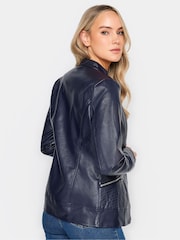 Long Tall Sally Blue Funnel Neck Jacket - Image 2 of 4