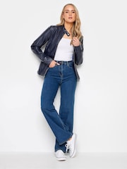Long Tall Sally Blue Funnel Neck Jacket - Image 3 of 4