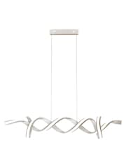 Searchlight Silver Burdock Satin Opal LED Pendant Ceiling Light - Image 2 of 3