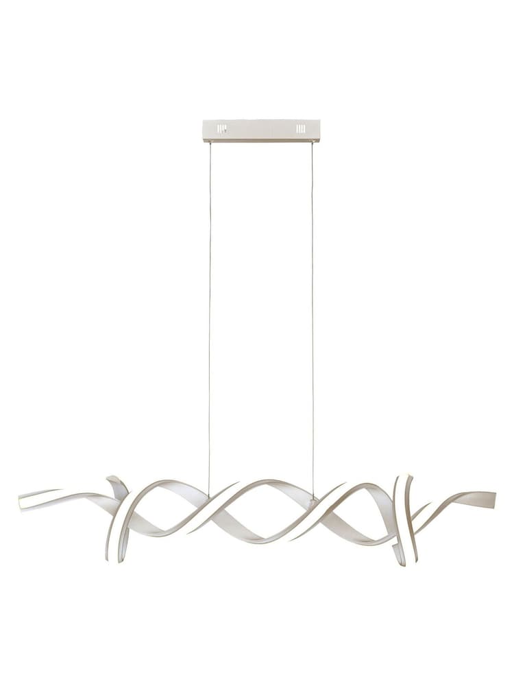 Searchlight Silver Burdock Satin Opal LED Pendant Ceiling Light - Image 2 of 3
