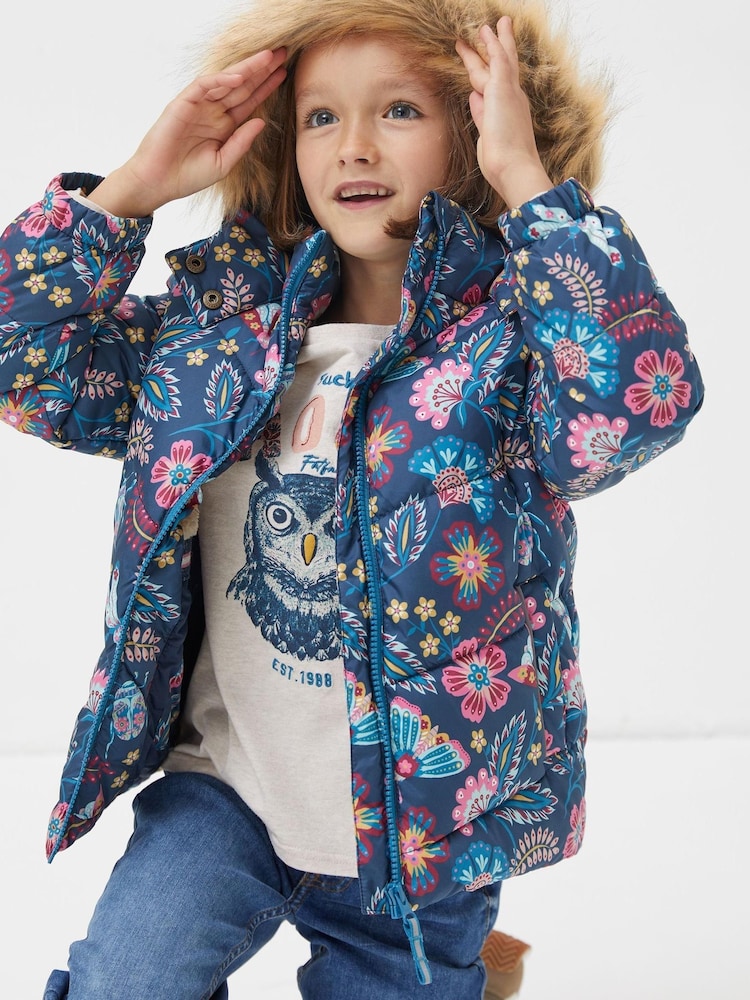 Blau - FatFace Elsie Wattierte Jacke - Bild 1 von 4