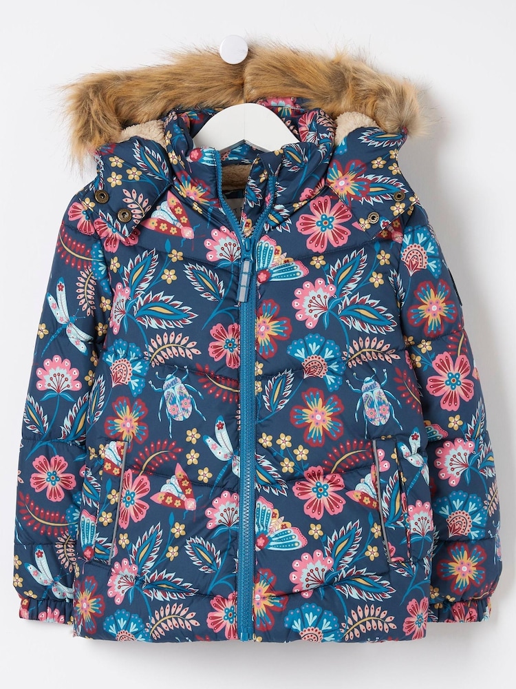 Blau - FatFace Elsie Wattierte Jacke - Bild 4 von 4