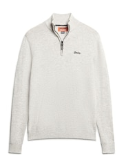 Grau - Superdry Essential Henley-Strickpullover mit Stickerei - Bild 4 von 6
