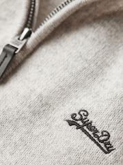Grau - Superdry Essential Henley-Strickpullover mit Stickerei - Bild 6 von 6