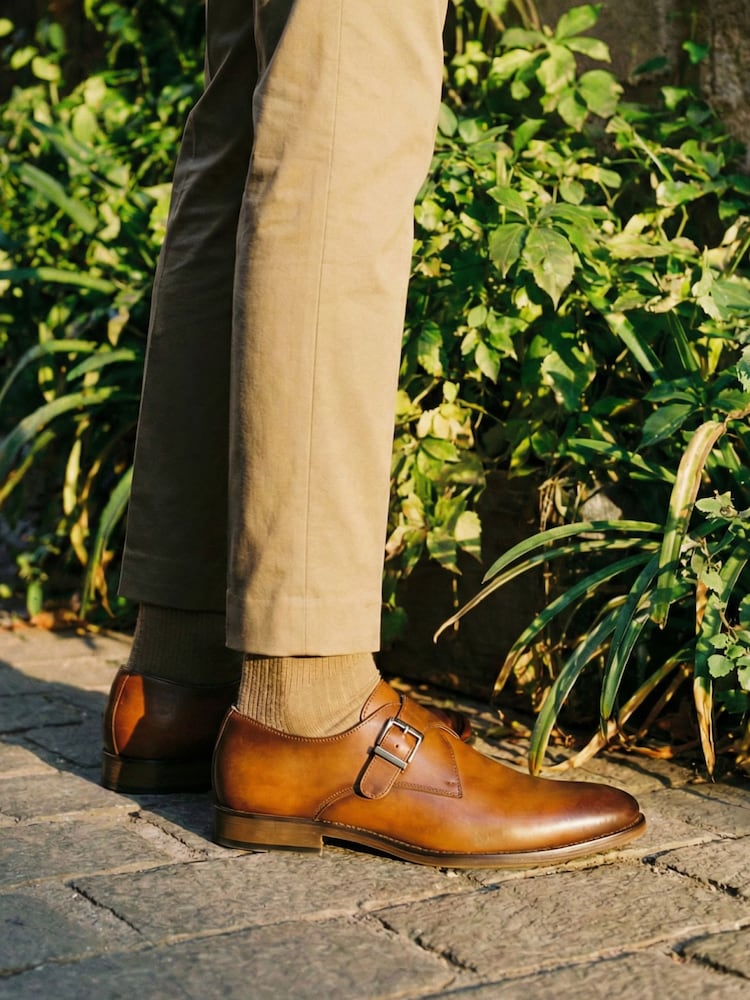 Novo Brown Napoleon Single Buckle Monk Shoes - Image 1 of 4