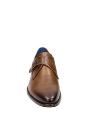Novo Brown Napoleon Single Buckle Monk Shoes - Image 3 of 4