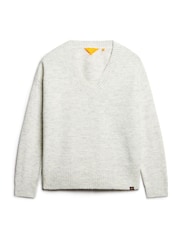 Grau - Superdry Oversize-Pullover mit V-Ausschnitt - Bild 4 von 6