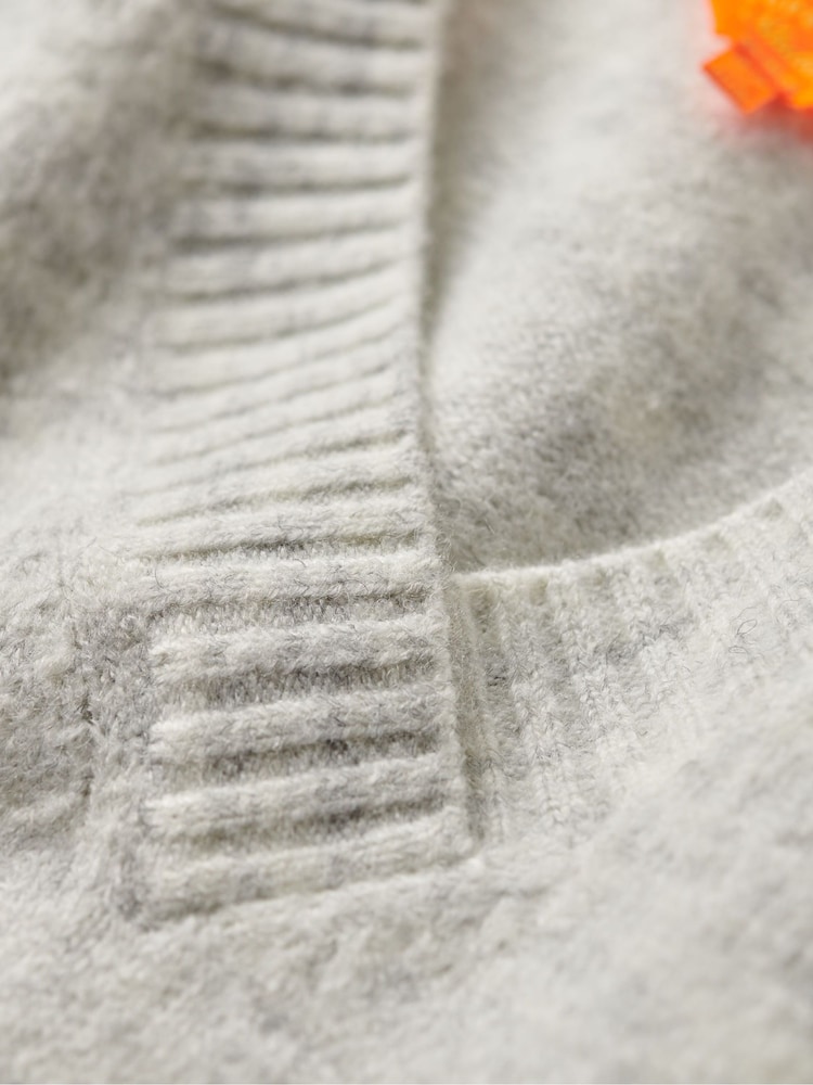 Grau - Superdry Oversize-Pullover mit V-Ausschnitt - Bild 6 von 6