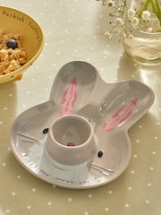 Grey Bunny Egg Holder Plate - Image 2 of 4