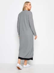 Long Tall Sally Grey Longline Ribbed Cardigan - Image 2 of 4