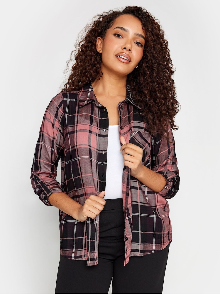 M&Co Black Boyfriend Petite Checked Shirt - Image 1 of 2