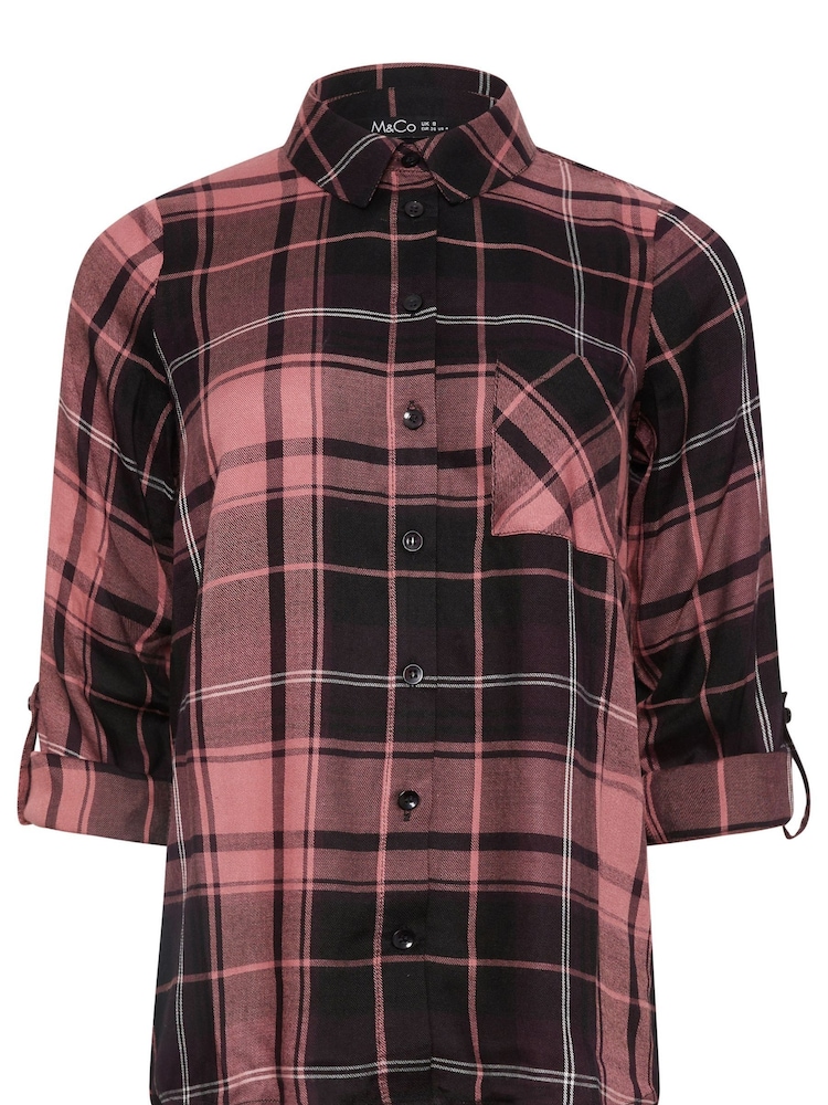 M&Co Black Boyfriend Petite Checked Shirt - Image 2 of 2