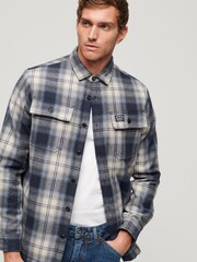 Superdry Blue Wool Miller Overshirt - Image 1 of 3