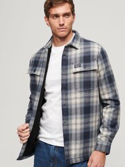 Superdry Blue Wool Miller Overshirt - Image 2 of 3
