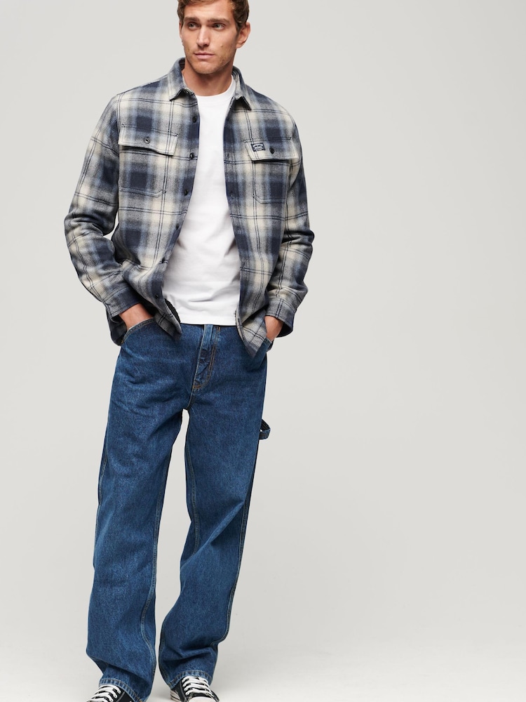 Синий - Рубашка Superdry шерсти Miller - Изображение 3 из 3 Синий - Рубашка Superdry шерсти Miller - Изображение 3 из 3