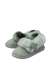 Dunlop Grey Ladies Faux Fur Full Slippers - Image 2 of 4