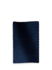 Soft Velvet Navy Blue Mayfair Upholstered Hotel Bed Frame with Ottoman Storage Bedside Tables and Lights - Image 11 of 12