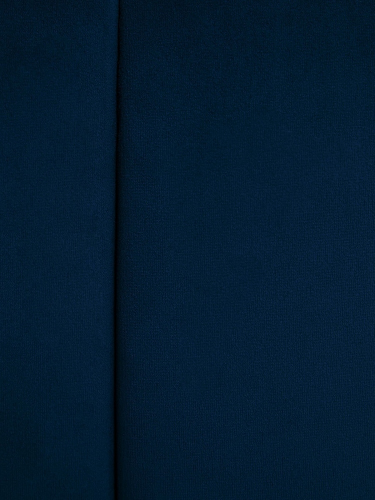 Soft Velvet Navy Blue Mayfair Upholstered Hotel Bed Frame with Ottoman Storage Bedside Tables and Lights - Image 12 of 12