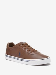 Светло-коричневый - Кожаные кеды Polo Ralph Lauren Hanford - Изображение 2 из 4