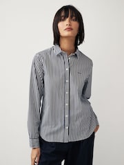 GANT Blue Poplin Striped 100% Cotton Shirt - Image 1 of 10