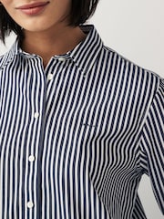 GANT Blue Poplin Striped 100% Cotton Shirt - Image 7 of 10