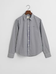 GANT Blue Poplin Striped 100% Cotton Shirt - Image 8 of 10
