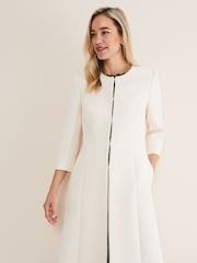 Phase Eight Neutral Venita Bow Long Jacket - Image 1 of 6
