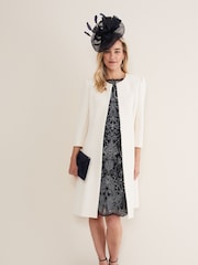 Phase Eight Neutral Venita Bow Long Jacket - Image 3 of 6